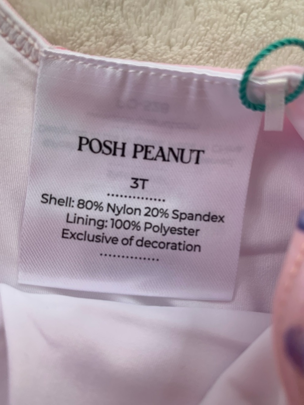 NWT Posh Peanut Amira Girl's One Piece Twirl Skirt Swimsuit 3T Pink Floral - Picture 8 of 8